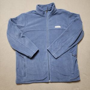Columbia Fleece Jacket Full Zip Blue Mens Size Extra Large XL